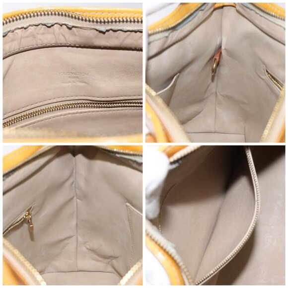 LOUIS VUITTON Monogram Vernis Houston Hand Bag Beige M91004 LV Auth hk2355 - Picture 13 of 15